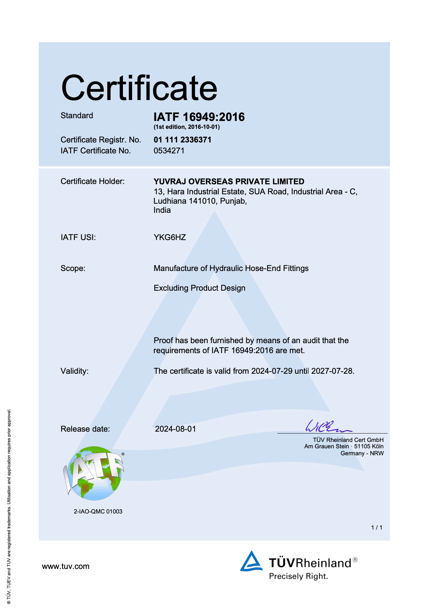certificate